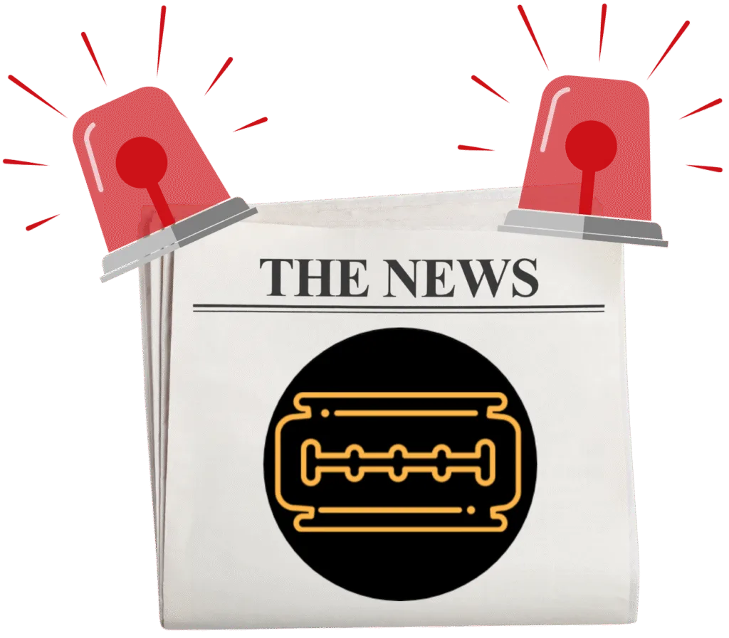 GroomInsider logo within newspaper. Alarms on top.