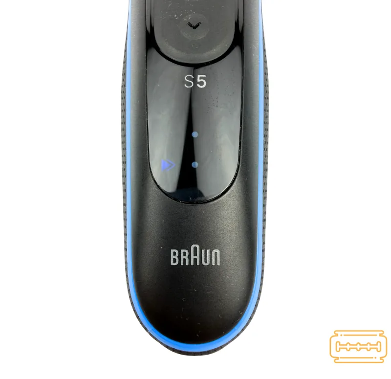Braun S5 display and icons overhead view. Turbo mode icon lit up.