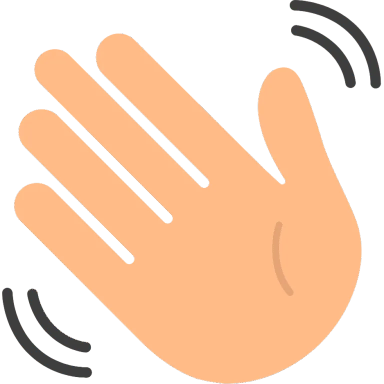 Waving hand icon.